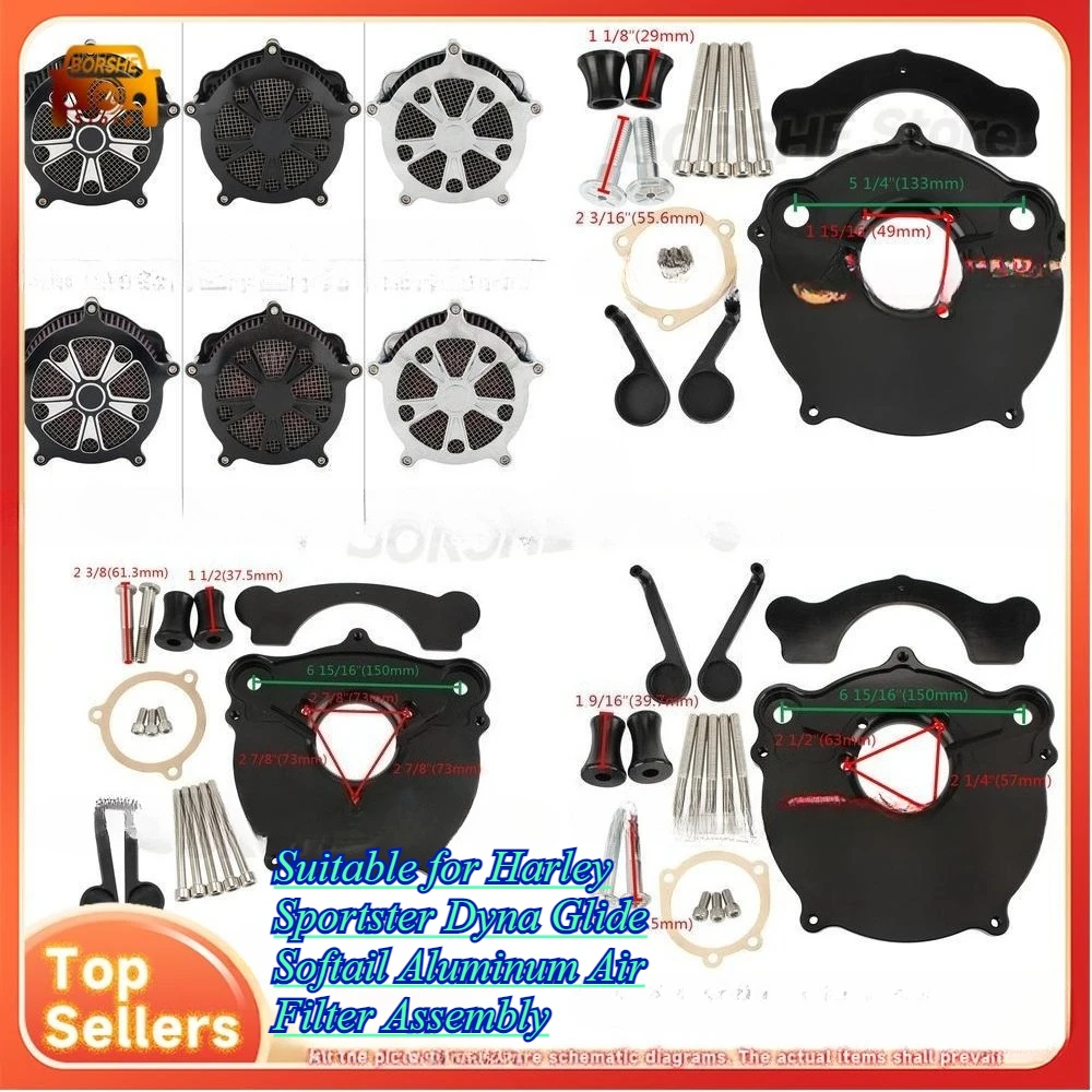 

Motorcycle Modification Air Filter Suitable for Harley Sportster Dyna Glide Softail Aluminum Air Filter Assembly
