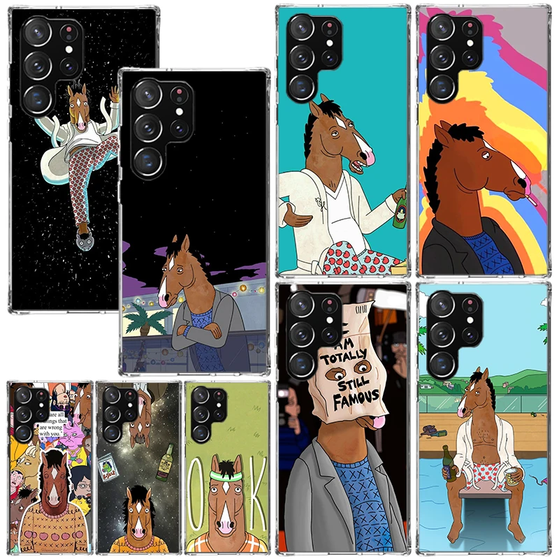 Cartoon B-BoJack Horsemans Phone Case For Samsung Galaxy S24 S23 S22 S21 Fe S20 Ultra S10 S9 + S8 Plus S10E Art Fundas Back Cove