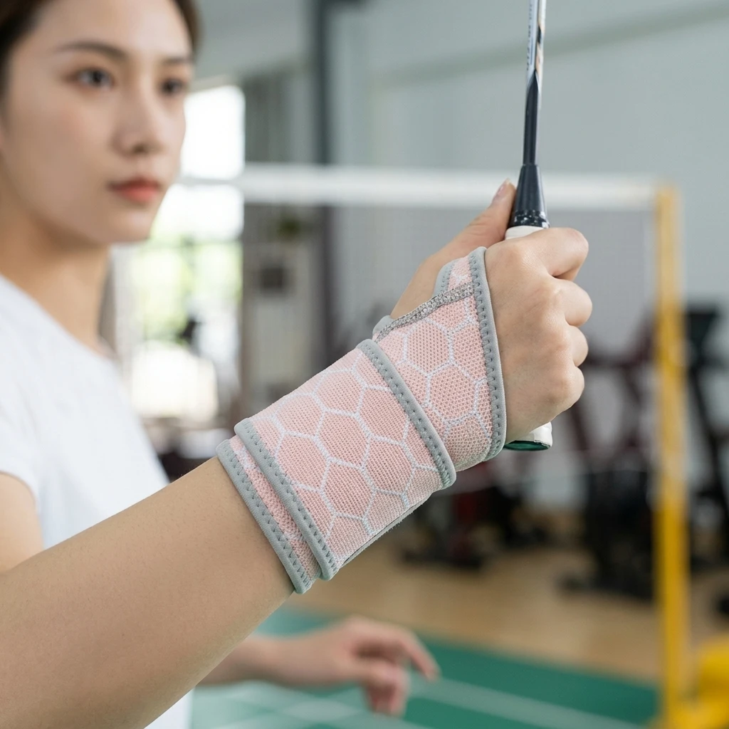 Breathable Wrist Wrap Elastic Support Band for Badminton Gym Training Non Slip High-Stretch Fabric Lightweight Durable Gear