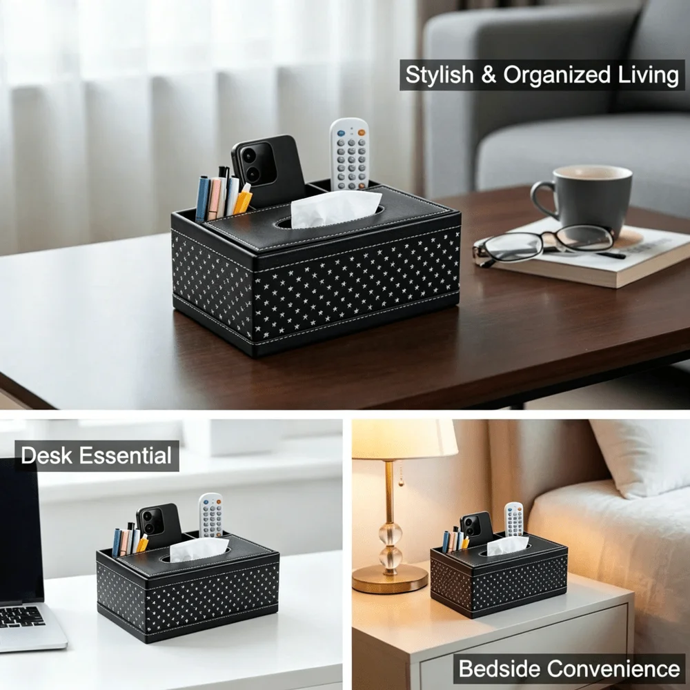 

MultiFunctional Tissue Box Remote Control Storage Organizer Paper Towel Holder Bedroom Living Room Car Kitchen Home Decor Acces