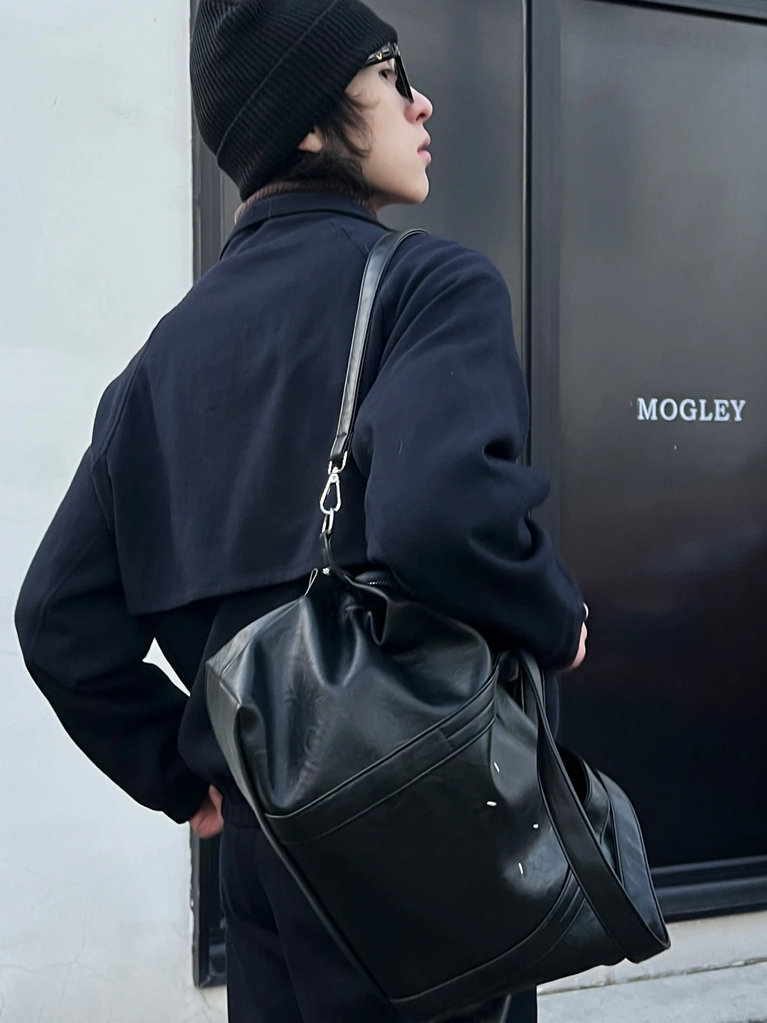 Dark Series Underarm Hobo Shoulder Bag Unisex Crossbody Tote Bag Street Style Trendy Brand Single Strap Casual PU Leather Sol...