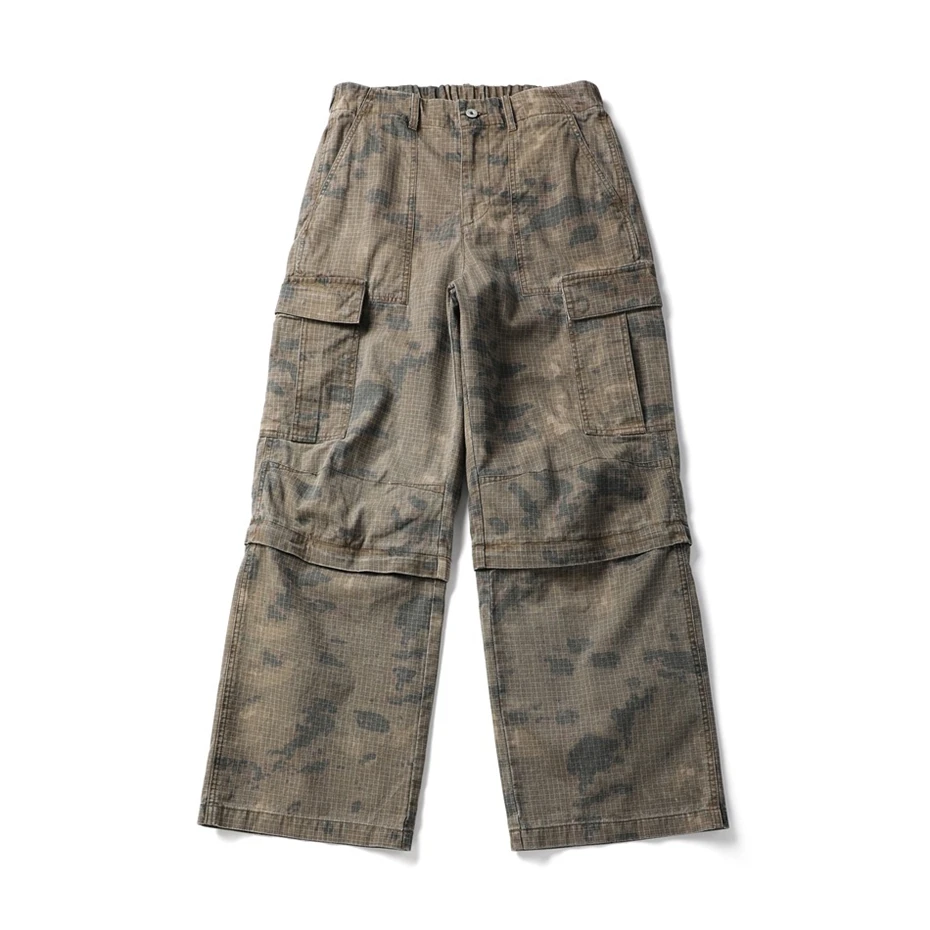 Men Camouflage Pants Cotton Casual Cargo Pant Men Streetwear Wide Leg Function Paratrooper Pants Cityboy Baggy Removable Trouser