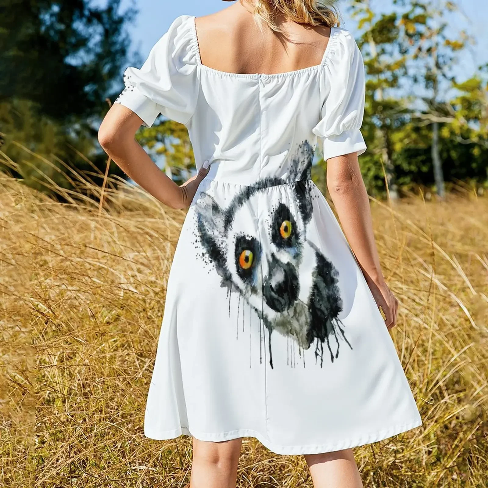 Lemur Head Short-Sleeved Dress clothes long dress women prom dress 2025 wedding dresses for woman