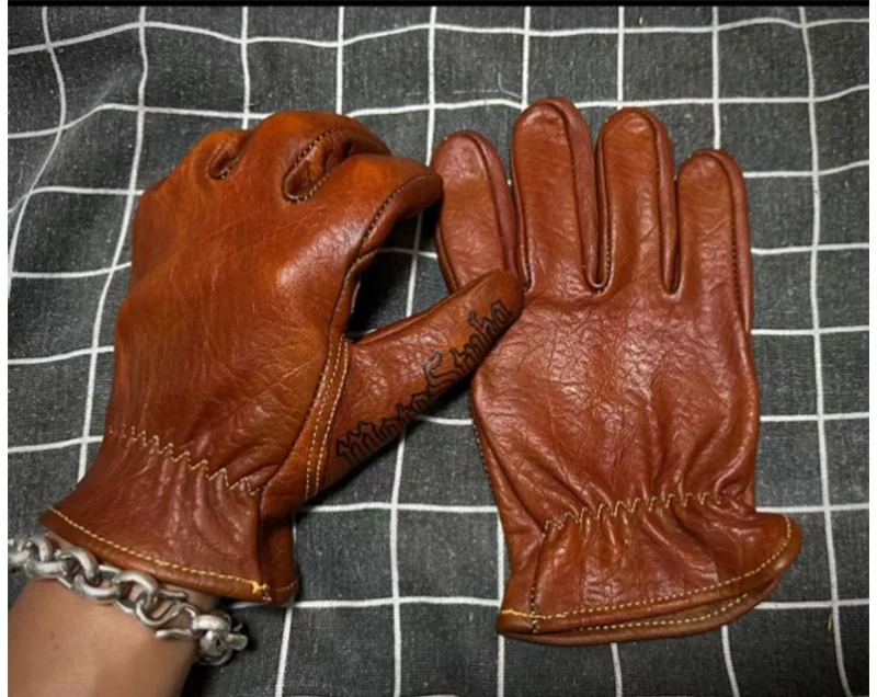 

Handmade Vintage Leather Motorcycle Racing Glove