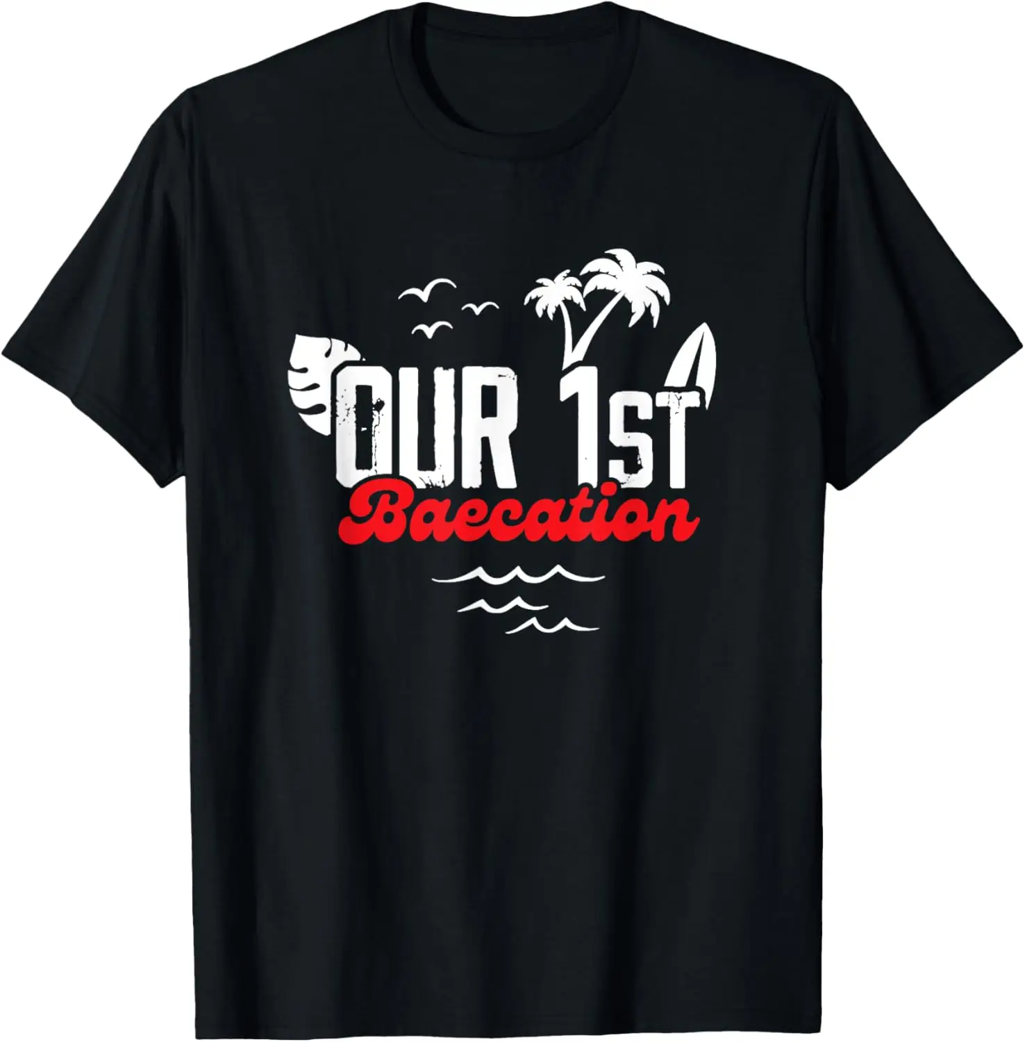 

Cruise Vacation Matching Couple Tropical Our First Baecation T-Shirt