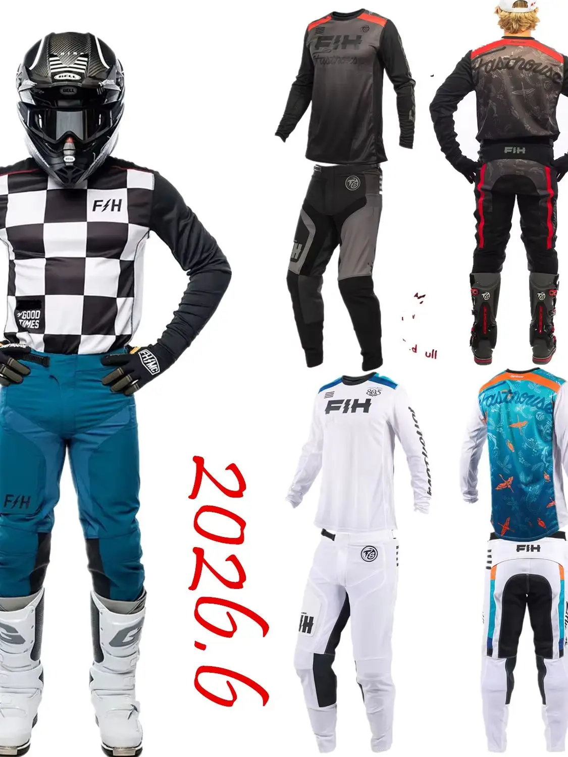 AliExpress fasthouse 2026.6 fh Motocross Gear Set Off Road MX Kit Enduro Jersey And Pant Dirt Bike Kit Motorcycle Suit Combos