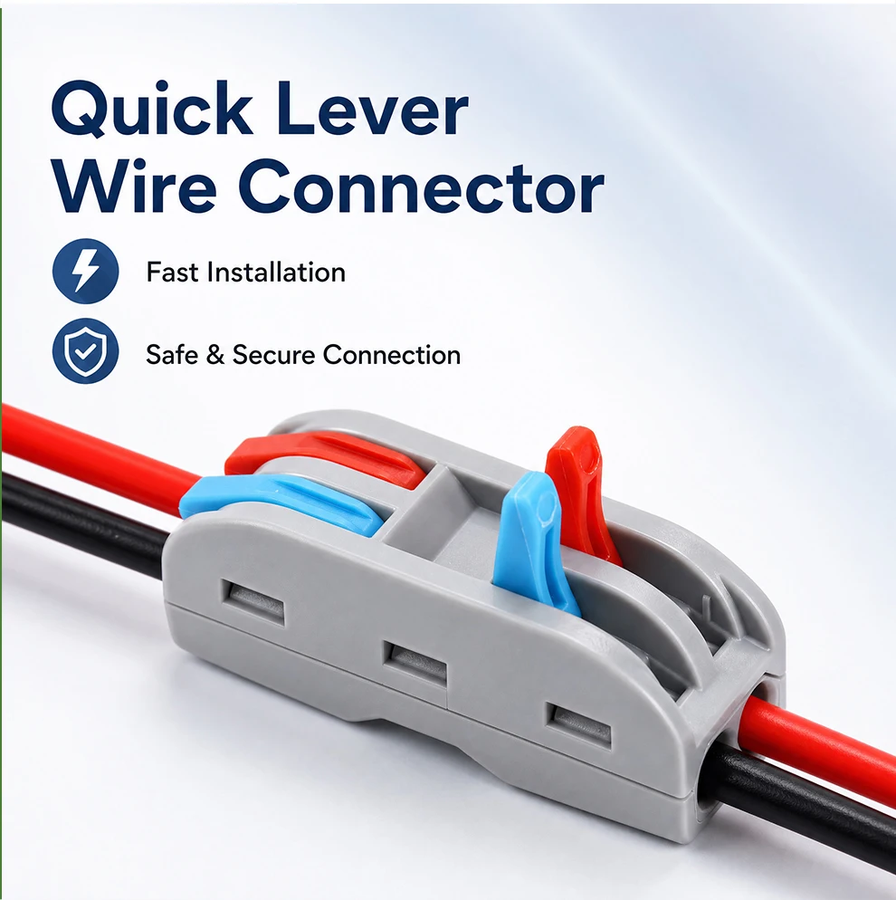10PCS PCT-221 1 in 1 Out 2-Position Push-in Wire Connector Mini Fast Wiring Cable Splitter Universal Home Terminal Block T&I Online Store