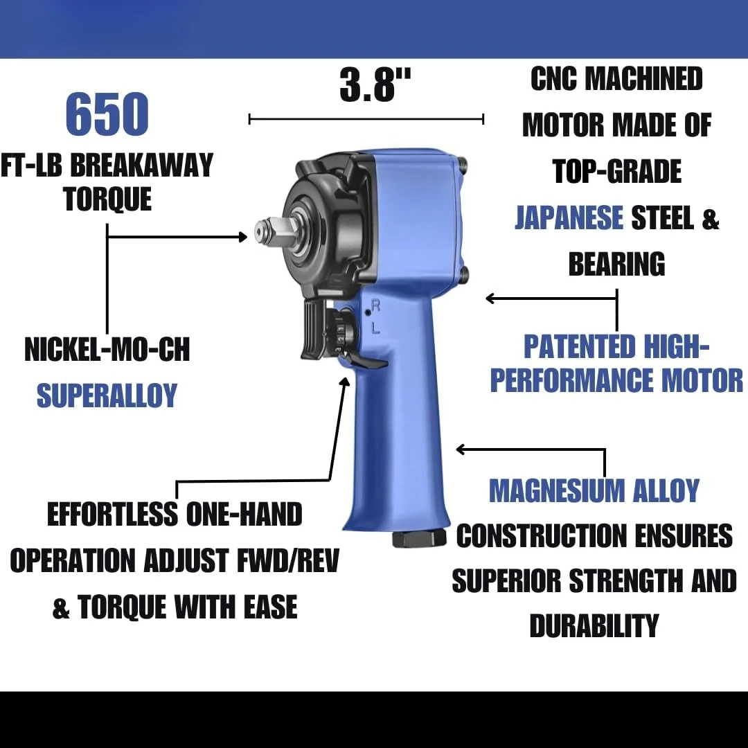 AW-90J 1/2 ''مفتاح عزم دوران عالي 600 قدم-رطل عزم دوران انفصال، فوز على الجائزة، محرك فولاذي بتصميم فريد وخفيف الوزن، شحن مجاني #1