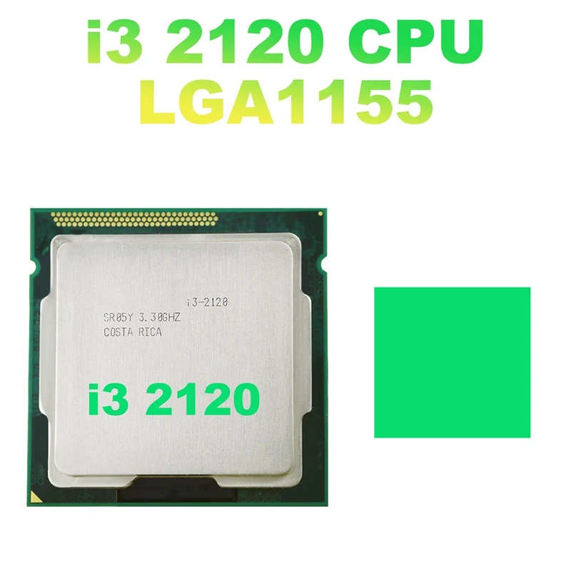 For Core I3 2120 CPU CPU LGA1155 Processor+Thermal Pad 3MB 65W Dual Core Desktop CPU For B75 USB Mining Motherboard