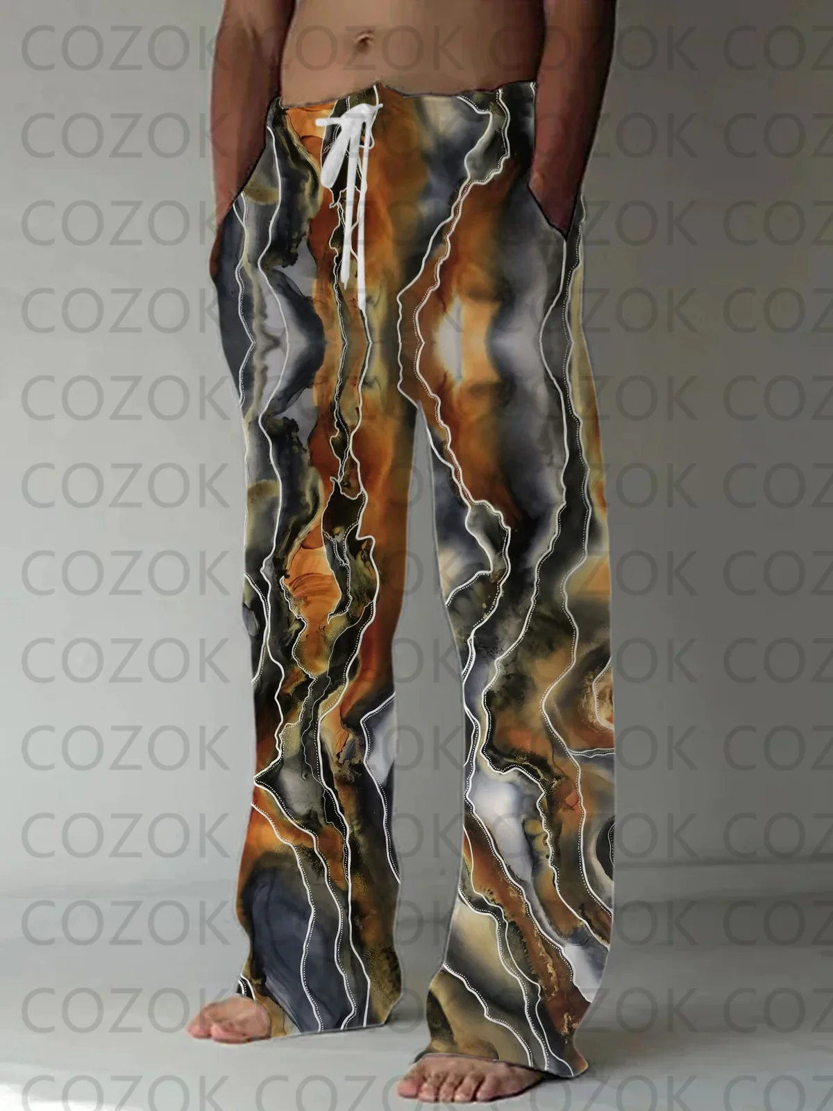 Abstract Pattern Digital Printing Pants for Men and Women, Fashion Casual Pants for Men and Women