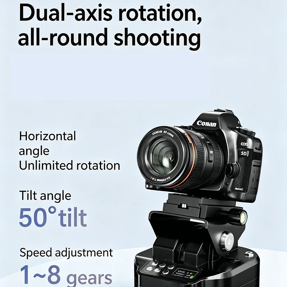 360° Panoramic Rotation Wireless Remote Control - Electric Pan/Tilt, Compatible With Mirrorless Cameras And Smartphones