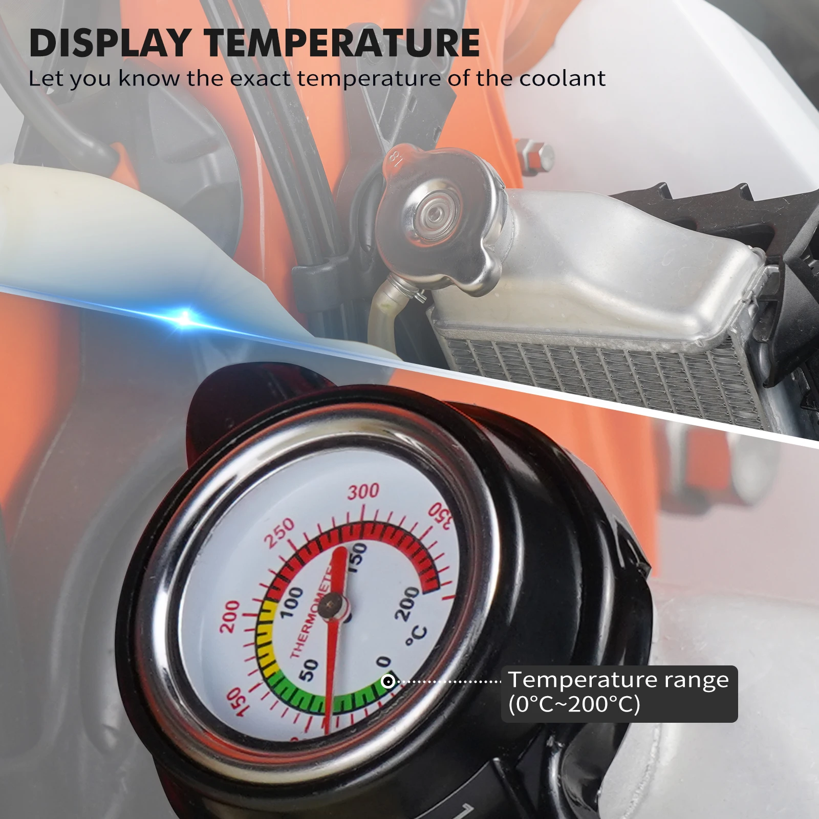 

NICECNC For Yamaha Raptor700R 2006-2026 YFZ450R 2021-2026 Viking 700 Radiator Cap Fits 1.8bar With Thermometer ATV Accessories