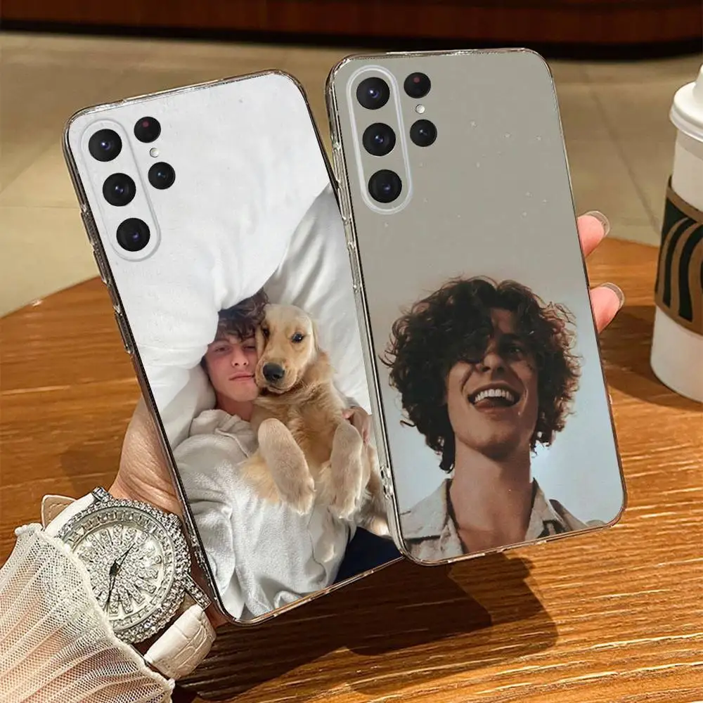 

Shawn Mendes Singer Phone Case For Samsung S24,30,21,22,23,20 FE,lite,PIus,Ultra,5G,Note,9,10 Transparent Cover