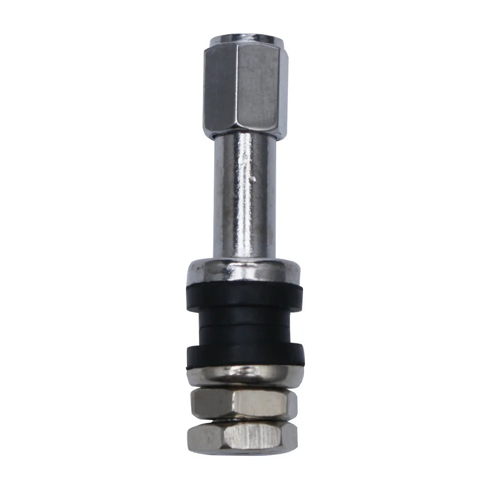 TR48E 50.3mm Metal Motorcycles Cars Bicycles Bolt-in Tubeless Wheel Tire Valve Stem with Dust Cap Cover for Scooter Tools