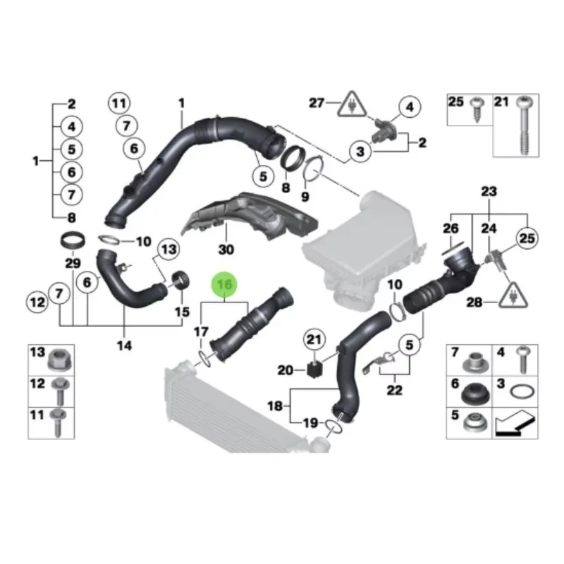 13717583728 3series F35 328iX X3 125i 320i 420i X4 Inflatable guide element