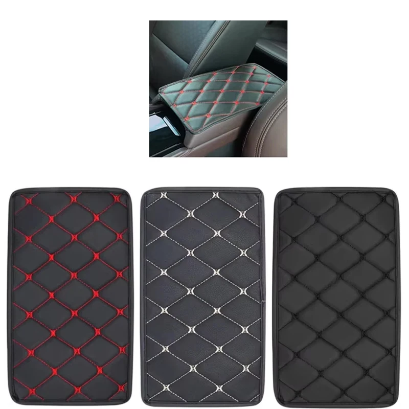 Car armrest storage box pad genuine leather armrest pad waterproof and dustproof universal interior armrest protective cover