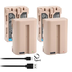 For SonyNP-FM500H NP FM500H FM500H Battery with Type-C Charging port for Sony Alpha A58 A57 A65 A77 A99 A900 A700 A580 A560 A550