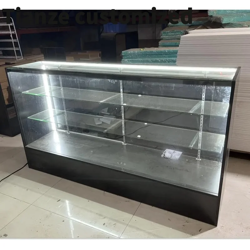 

Customized-Factory Direct Led Lighting Store Display Showcase Dispensary Glass Display Cabinet Shop Display Fixt