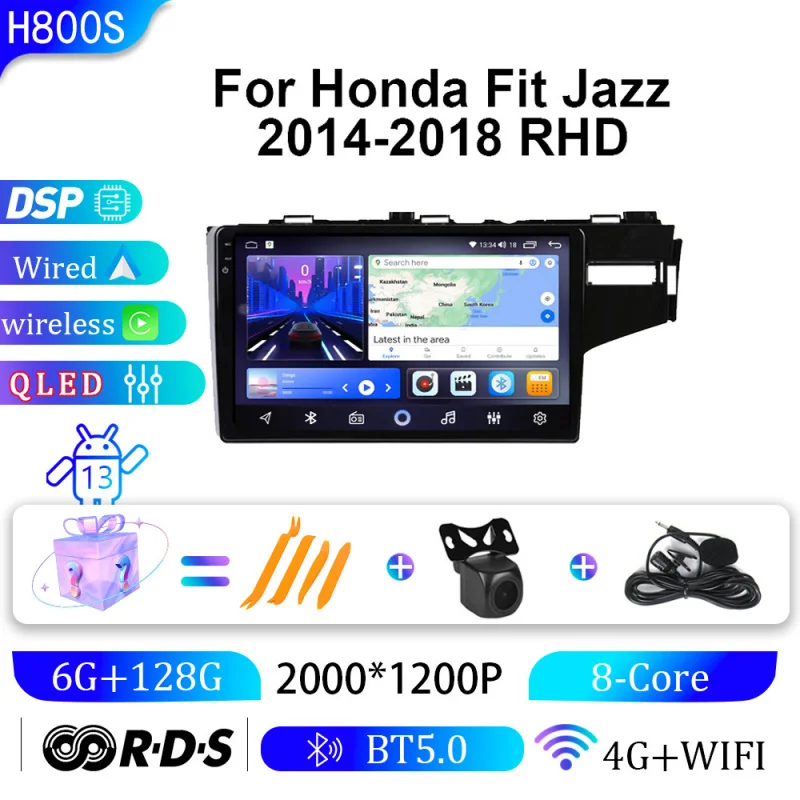 

For Honda Fit Jazz 2014-2018 RHD Car Intelligent Systems Android Car Player GPS WIFI Carplay 4G Car Radio Navigation Stereo