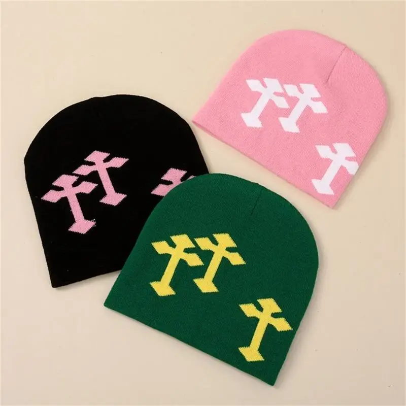 39BD Casual Jacquard Pattern Hat Windproof Hat for Teen Winter Cycling Skiing