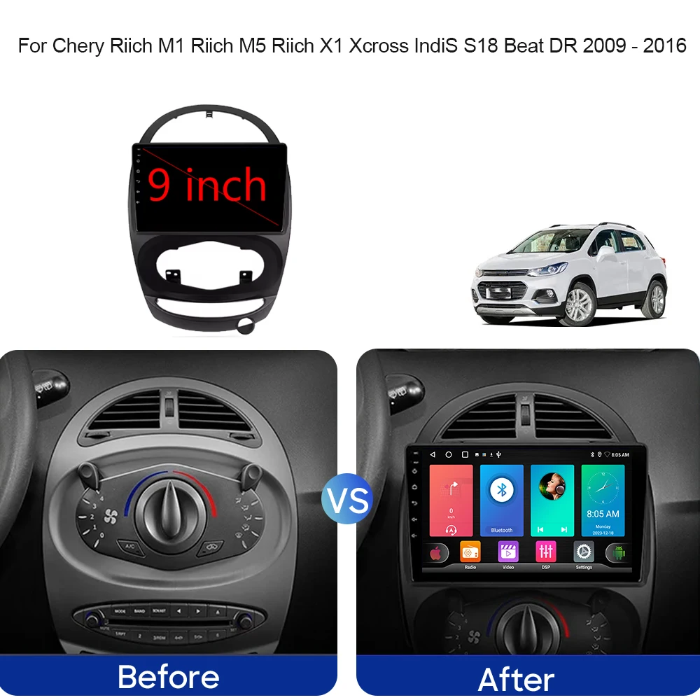 Video For Chery Riich M1 Riich M5 Riich X1 Xcross IndiS S18 Beat DR 2009 - 2016 Navigation Multimedia Stereo Carplay No 2din DVD