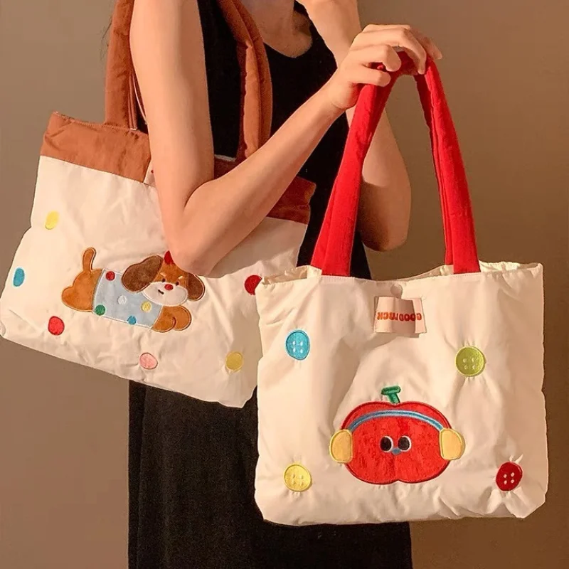 

Kawaii Cartoon Dog Rabbit Shopping Bags Handbag for Women Shopper Cute Apple Tote Bag Designer Bag Japanese Style Small Shoulder
