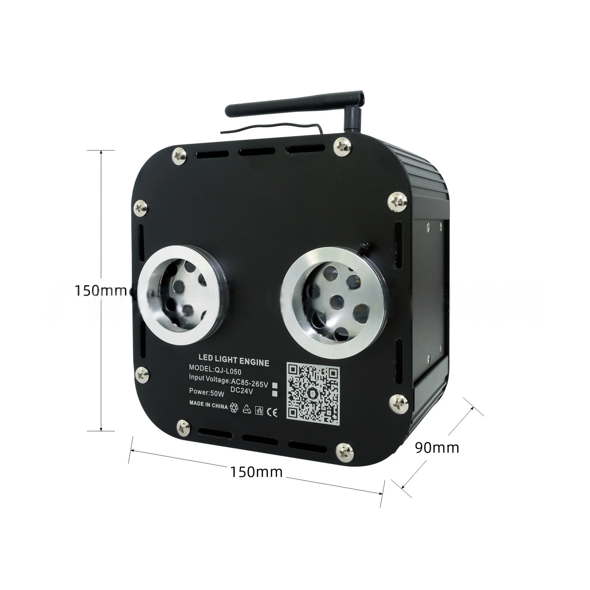 50W High Brightness Dual-port Light Source Twinkle Fiber Optic Starlight Sound Activate Bluetooth/APP Remote Control RGBW Engine