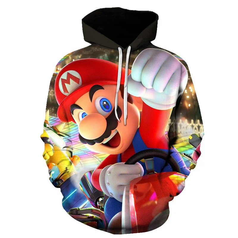 2023 Super Mario Halloween Costume Men Hoodie Cosplay Toad Yoshi Daisy Luigi Bowser Mario Bros. Accessories Print Hoodie Women