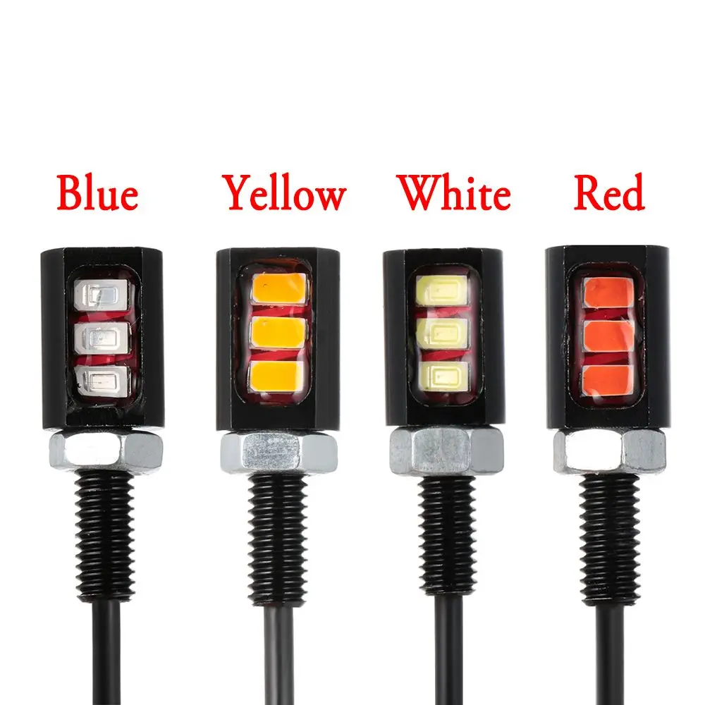2Pcs Universal Screw Bolt 12V Lamp Car Motorcycle Light 3 LED License Number Plate