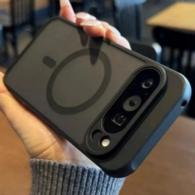 Durchscheinende, matte, magnetische Hülle für Google Pixel 10 Pro XL 7 8 9 11 Pro XL 10A 9A 8A 7A Magsafe Mac Safe Handyhülle stoßfest