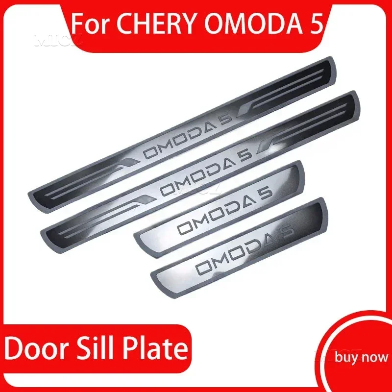 For CHERY OMODA 5 2021 2022 Car Styling Stainless Steel Door Sill Car Door Cover Outside door sill protector Plate