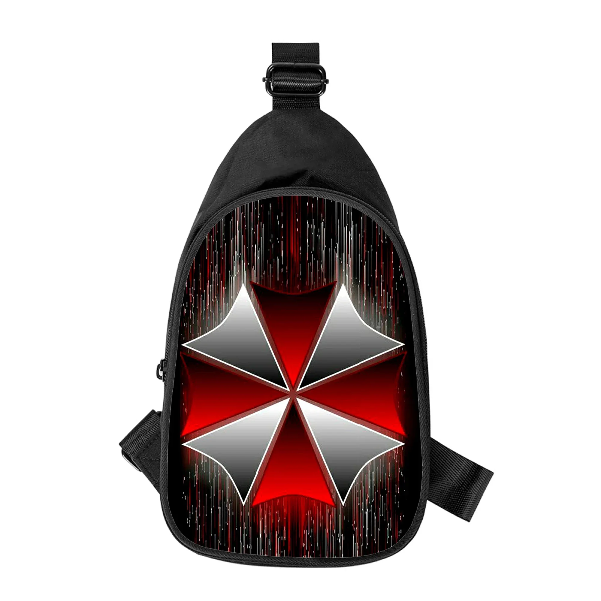 Umbrella Corporation Impressão 3D Novos Homens Bolsa de Peito Cruz Diagonalmente Mulheres Bolsa de Ombro Marido Escola Pacote de Cintura Masculino Pacote de Peito