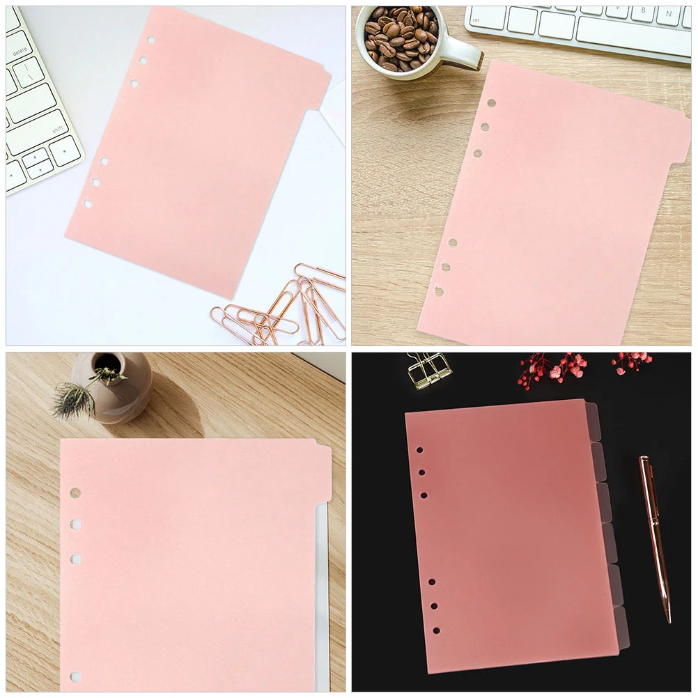 6 Sheets A5 Binder Dividers for 6 Hole ganizers Tabs Page Separators for Students Office Workers Gifts