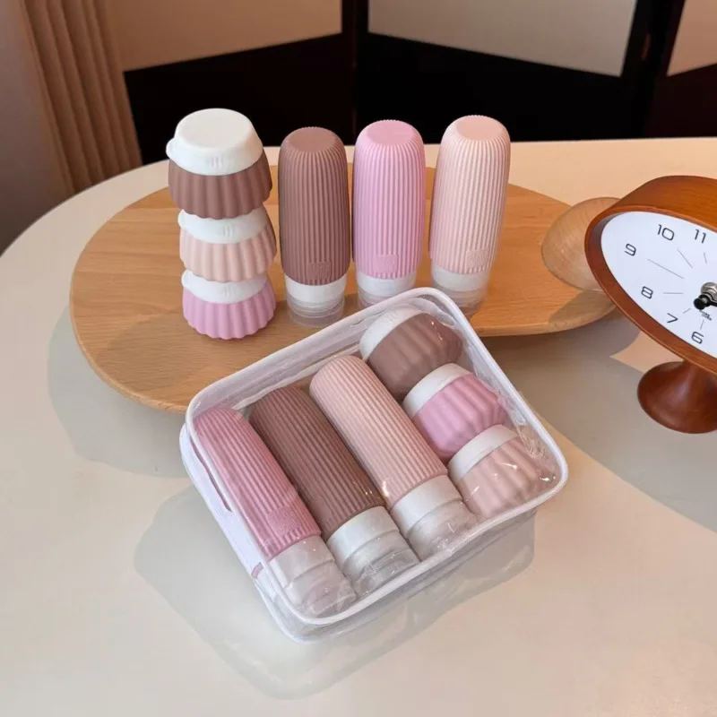 6 In 1 Silicone Travel, Bottles Portable Toiletry Containers Refillable, Shampoo Lotion Cream Jars Makeup, Organizer Outdoor