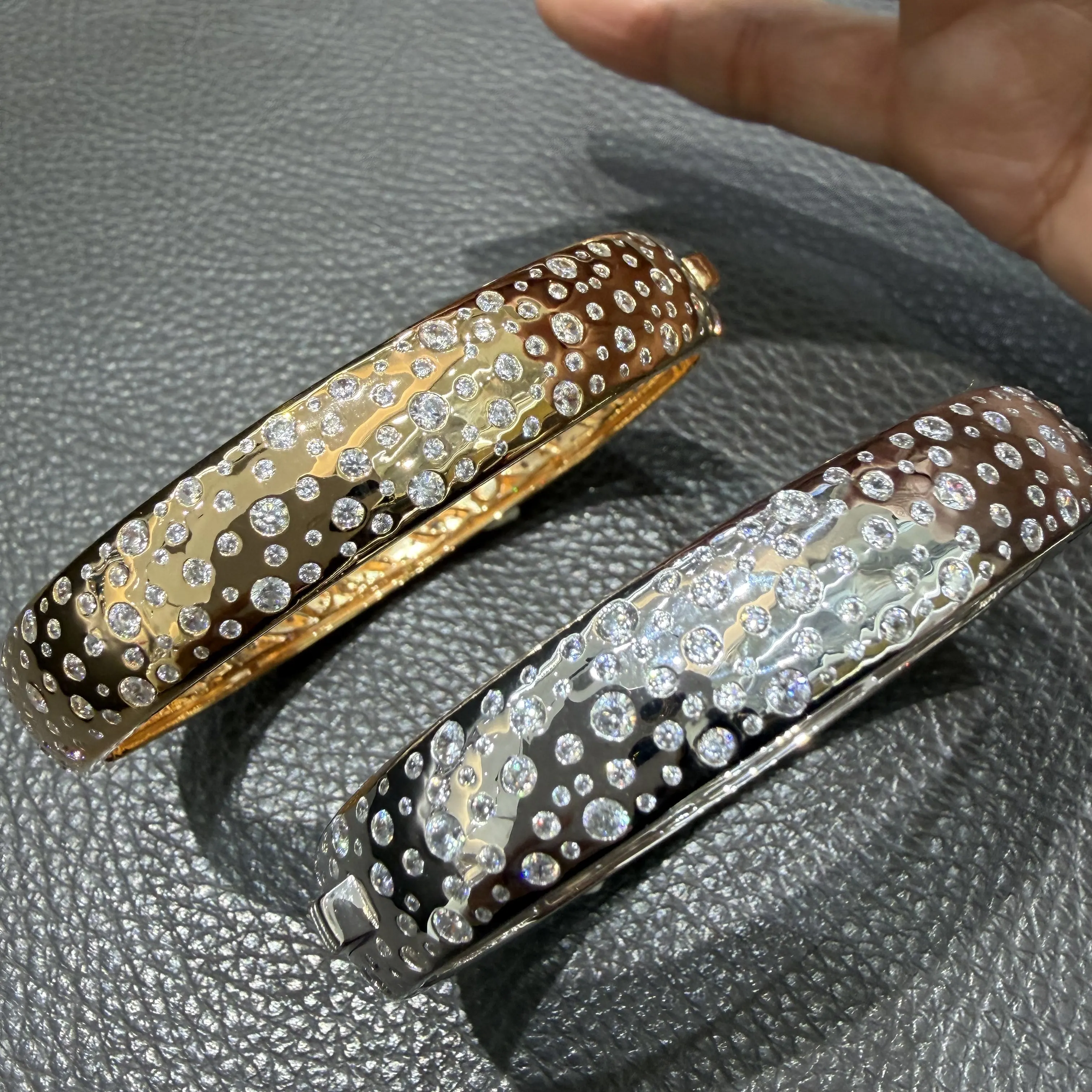 925 sterling silver with cubic zircon bangle fine women jewelry