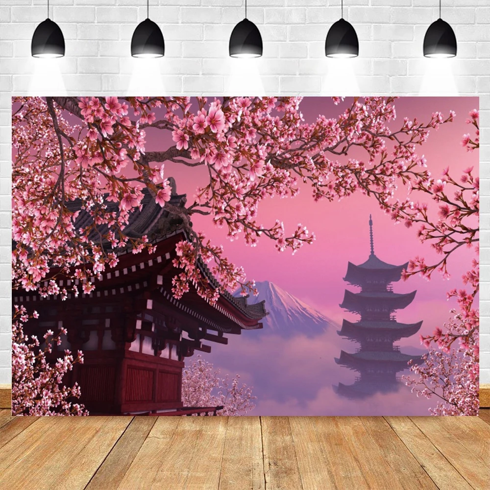 Japanese Landscape Photography Backdrop Shrine Buliding Room Decor Portrait Photographic Background For Photo Studio Photophone