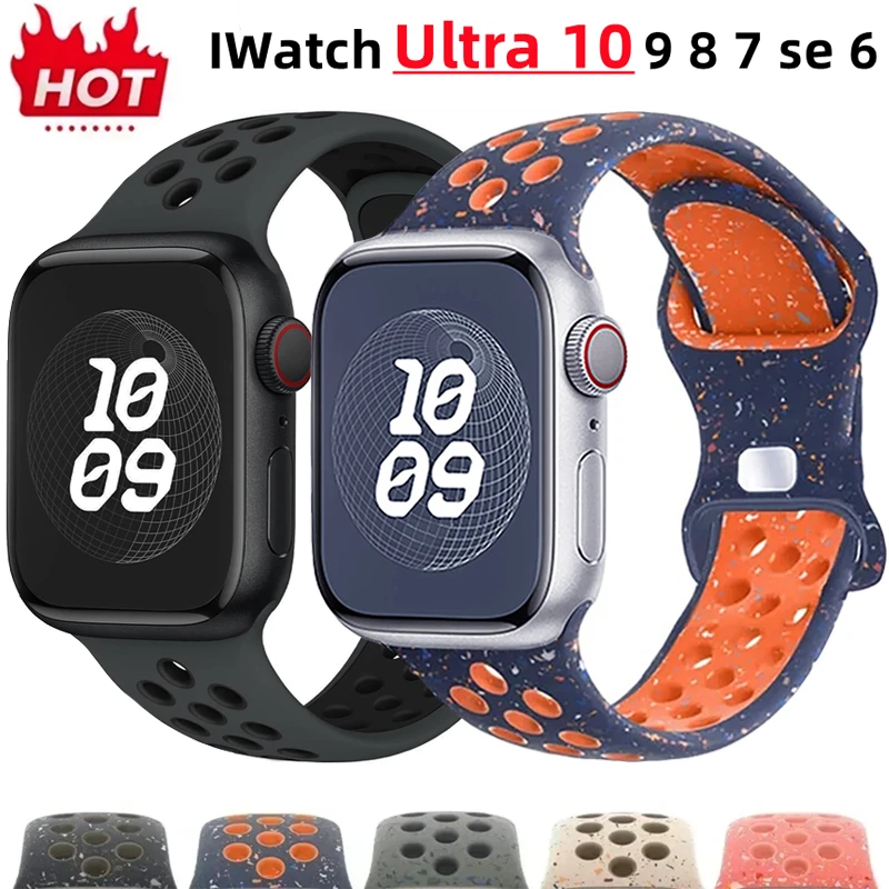 

Strap For Apple Watch Band 46mm 44mm 49mm 45mm 40mm 41mm 38 42mm correa Breathable bracelet iwatch series 10 8 SE 7 6 5 9 Ultra