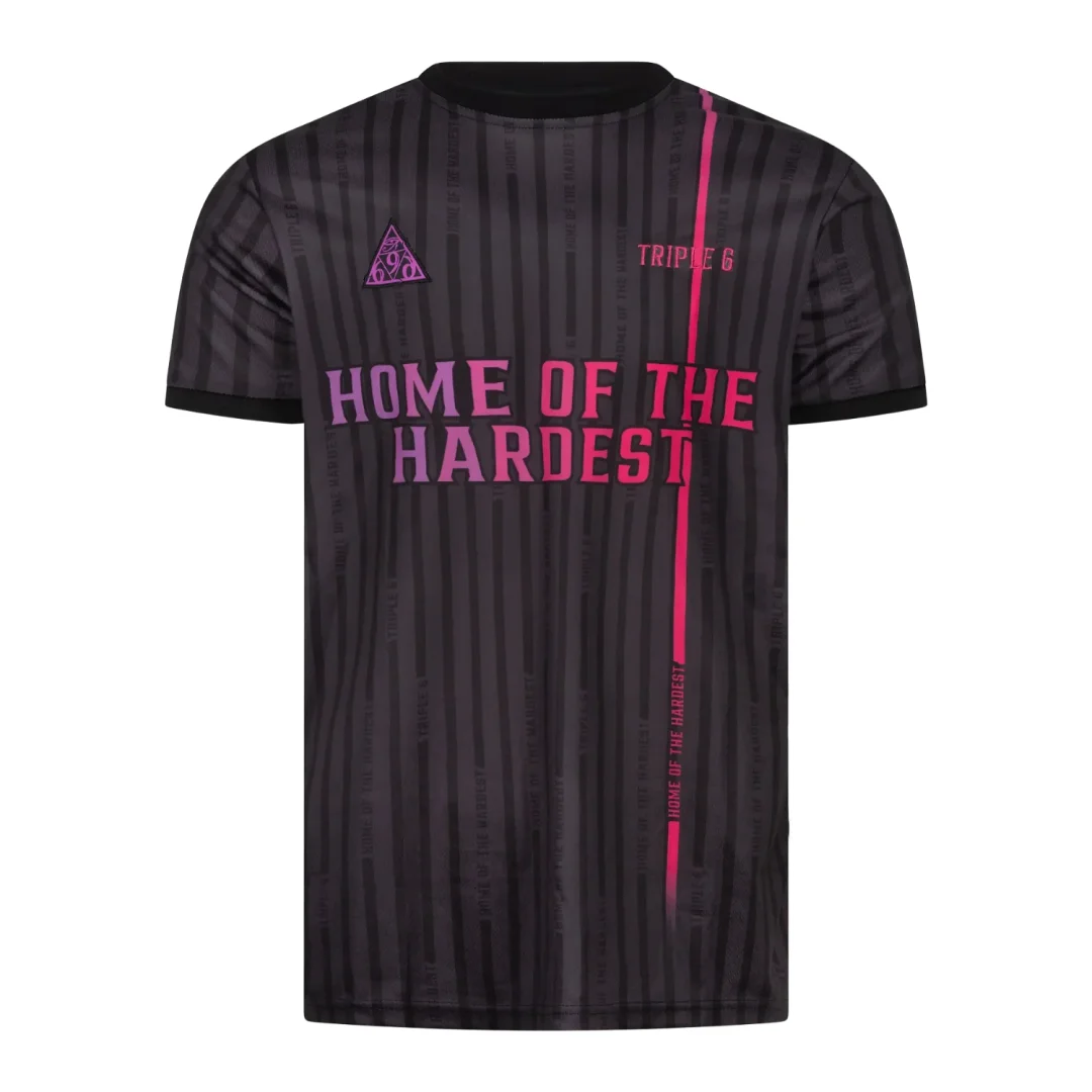 Triple 6 Home of the Hardest Soccer Jersey Short Sleeve Football Shirt Unisex Hardstyle Music Fan Streetwear Sports Tee