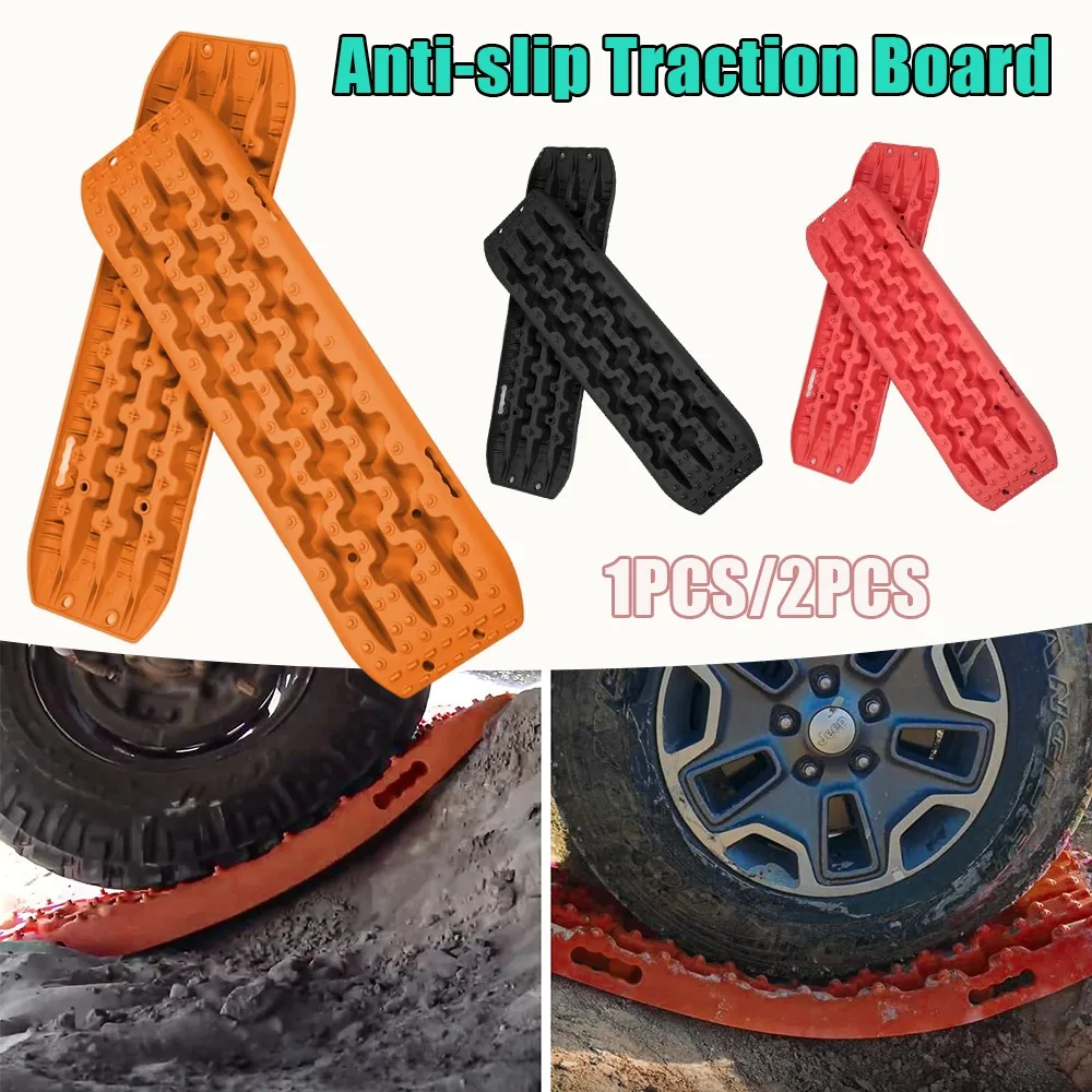 

1/2Pcs Vehicle Recovery Boards Off Road Traction Tracks for Sand Mud Snow Super Tough Rescue Ramps for Jeep Truck SUV ATV UTV