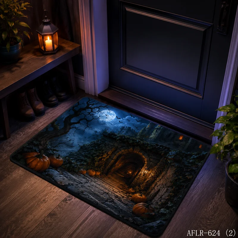 VIKAMA VIKAMA Haunted Cave Dead Tree Pumpkin Halloween Doormat Non Slip Indoor Outdoor Rug Dark Spooky Front Entrance Welcome Door Mat - Aliexpress Deal