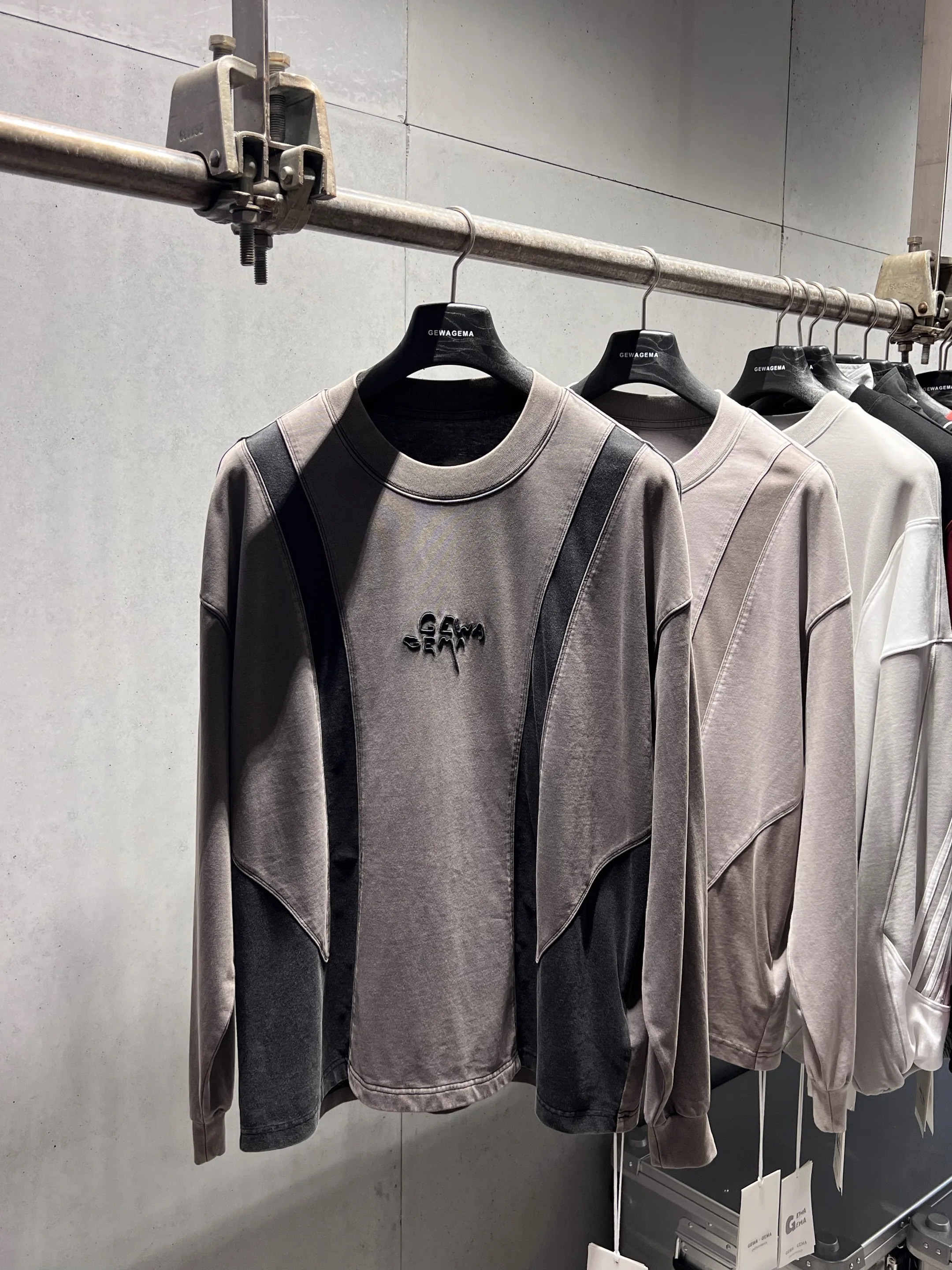 

American Sle Heavyweight GEWAGEMA 25 Autumn Winter New Color Blo Loose Casual Long Sve T irt ex