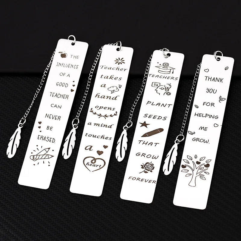 

Metal Bookmark Feather Pendant Retro Book Clip Markers Student Gift Stationery Teacher Appreciation Gifts