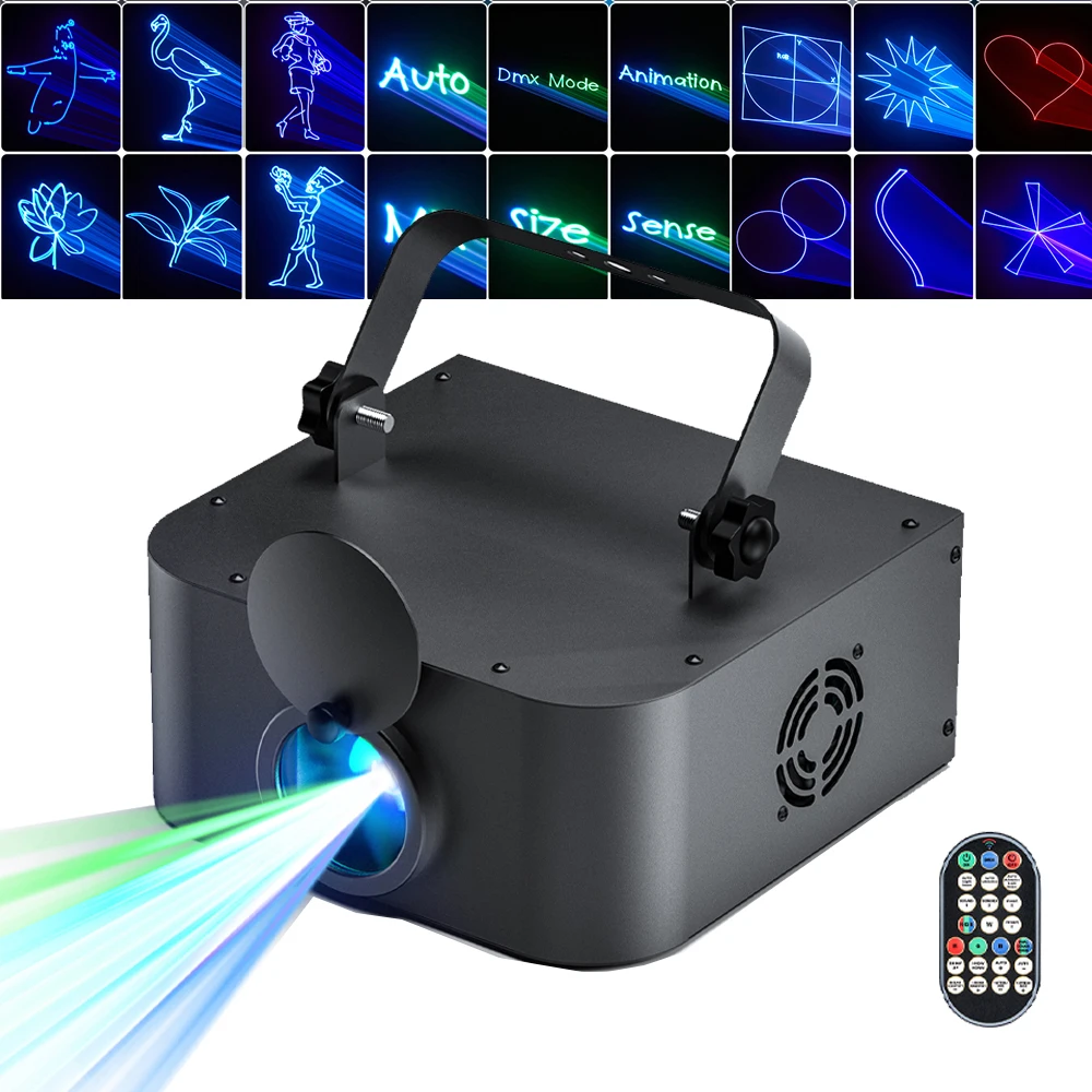 

DJ Laser Light Professional RGB 3D Animation Laser Light Projector DMX/Remote Control Lazer Light Stage Laser for Party Club KTV