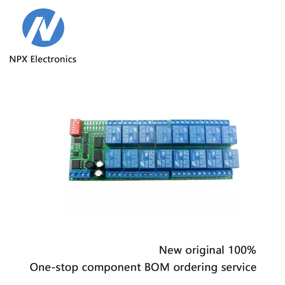 

12 В 16-канальное реле RS485 Modbus RTU протокол последовательный порт пульт дистанционного управления плата управления ПЛК