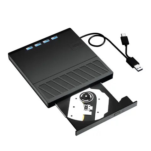 USB 3.0 Type C External Blu-ray Optical Drive 7-in-1 CD/DVD/BD -/+RW Player Burner Writer with SD TF Card Slots For PC Laptop