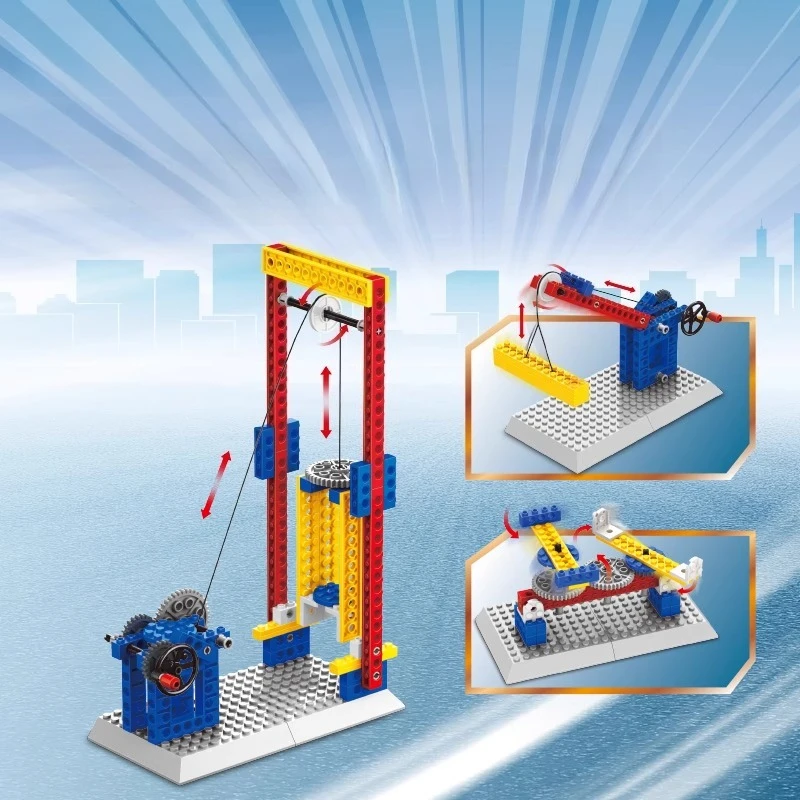 

SEMBO Engineering Machinery Lift Building Blocks Children's Educational Assembly Gear Small Particle Model Creative Toy Ornament