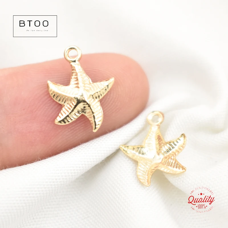 Seestern 14K Gold gefüllt Anhänger Seestern Charm Schmuck für DIY Armband Halskette Herstellung von Schmuckzubehör – Detail 10