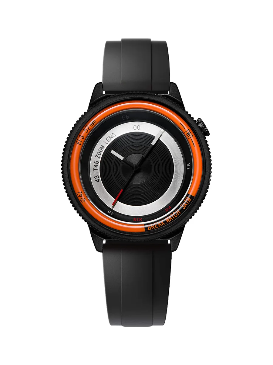 BREAK Black Camera Series Men Women Luxury Fashion Casual Stainless Steel Band Unique Sport Waterproof Quartz Watches for Man