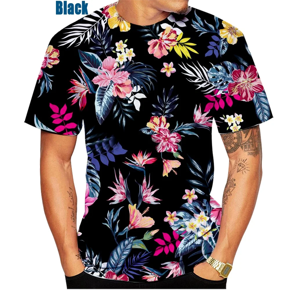 Men\'s Hawaiian Shirt Short-Sleeved 3d printed Palm Motif unisex top tee shirt