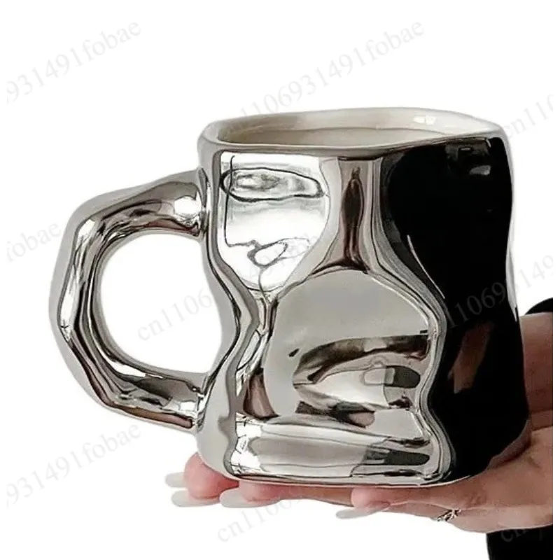 300ml Simple Personality Ceramic Drinking Cup Office Afternoon Tea High-value Milk Coffee Cup